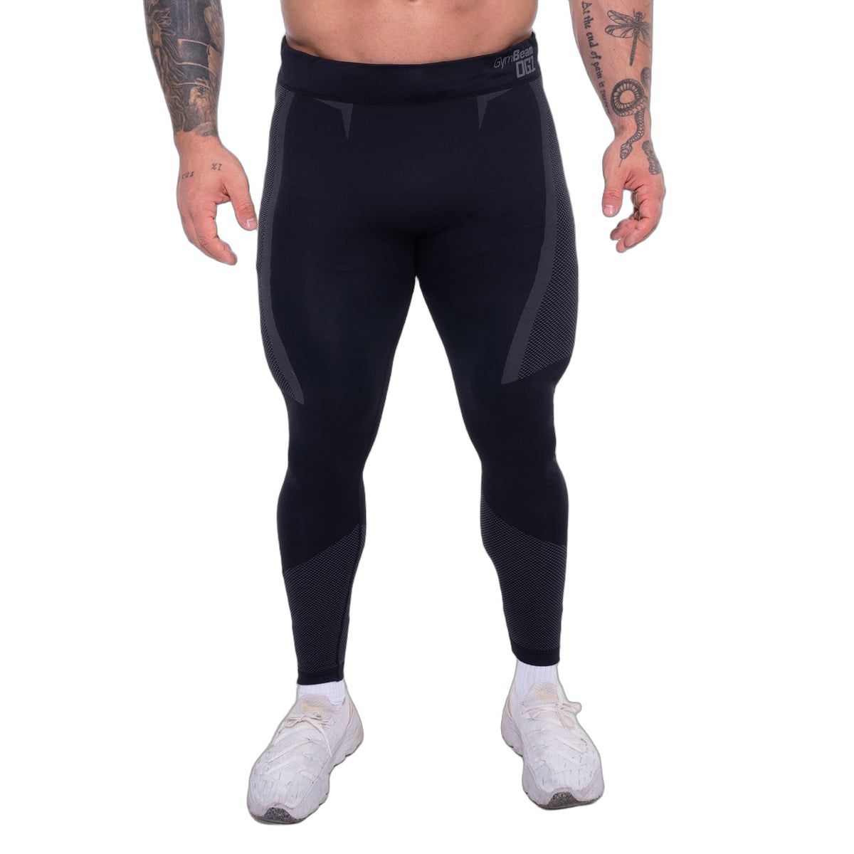 GymBeam Leggings Herren slim nahtlos Schwarz/Grau 1 St