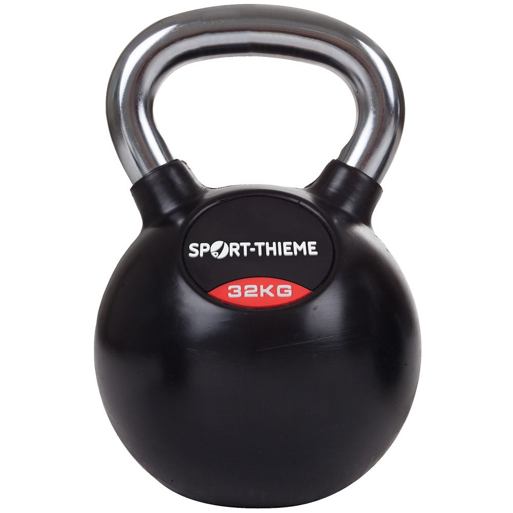 Sport-Thieme Kettlebell Gummiert mit glattem Chrom-Griff 1 St