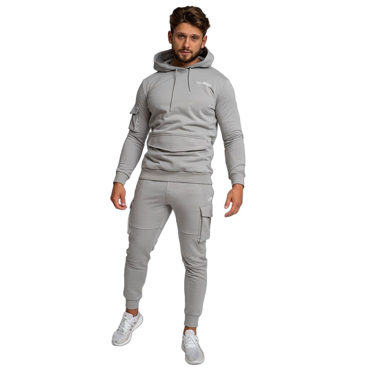 GymBeam Jogginghose Herren Slim TRN Grau mit Kordelzug und Taschen