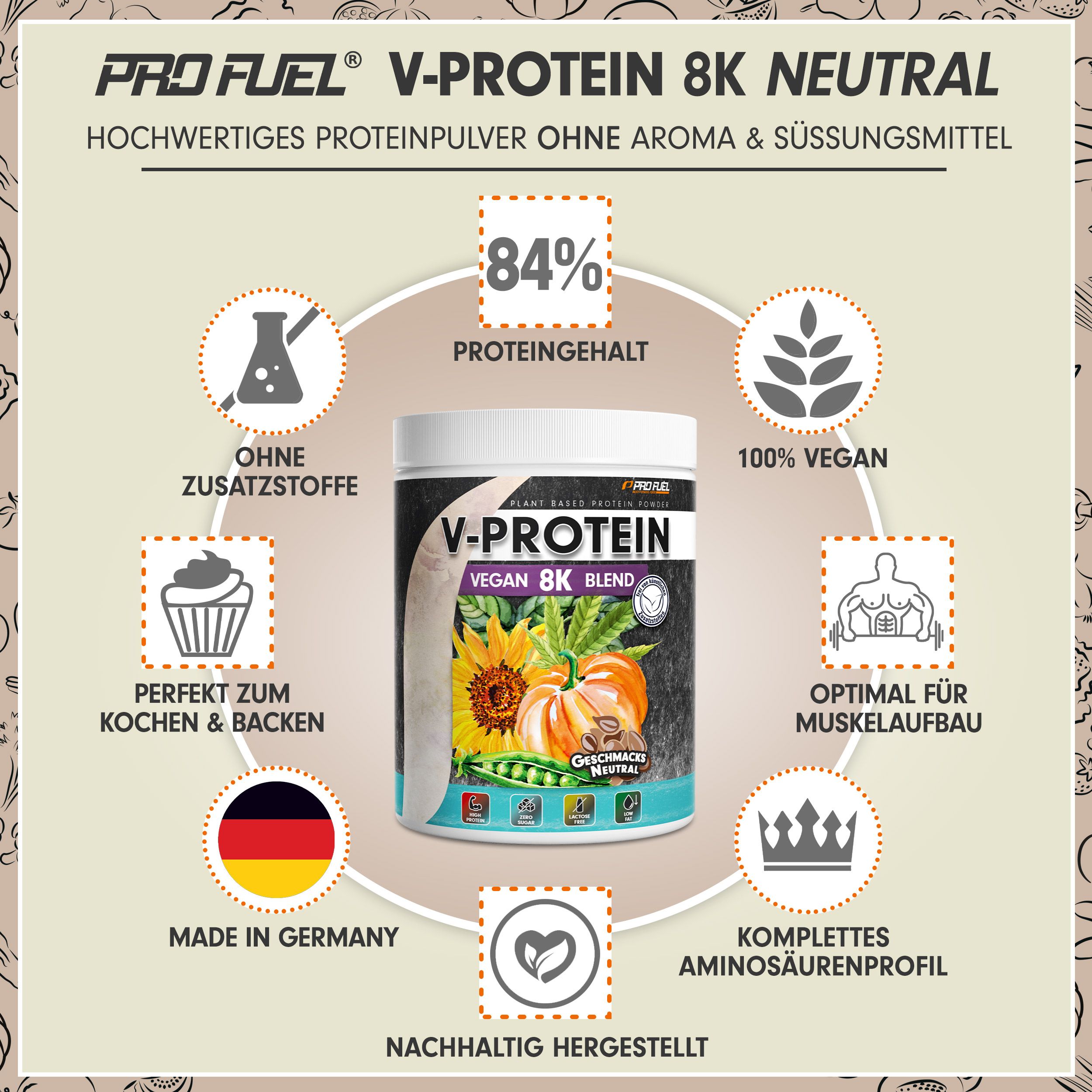 ProFuel - V-Protein 8K 600 g Pulver