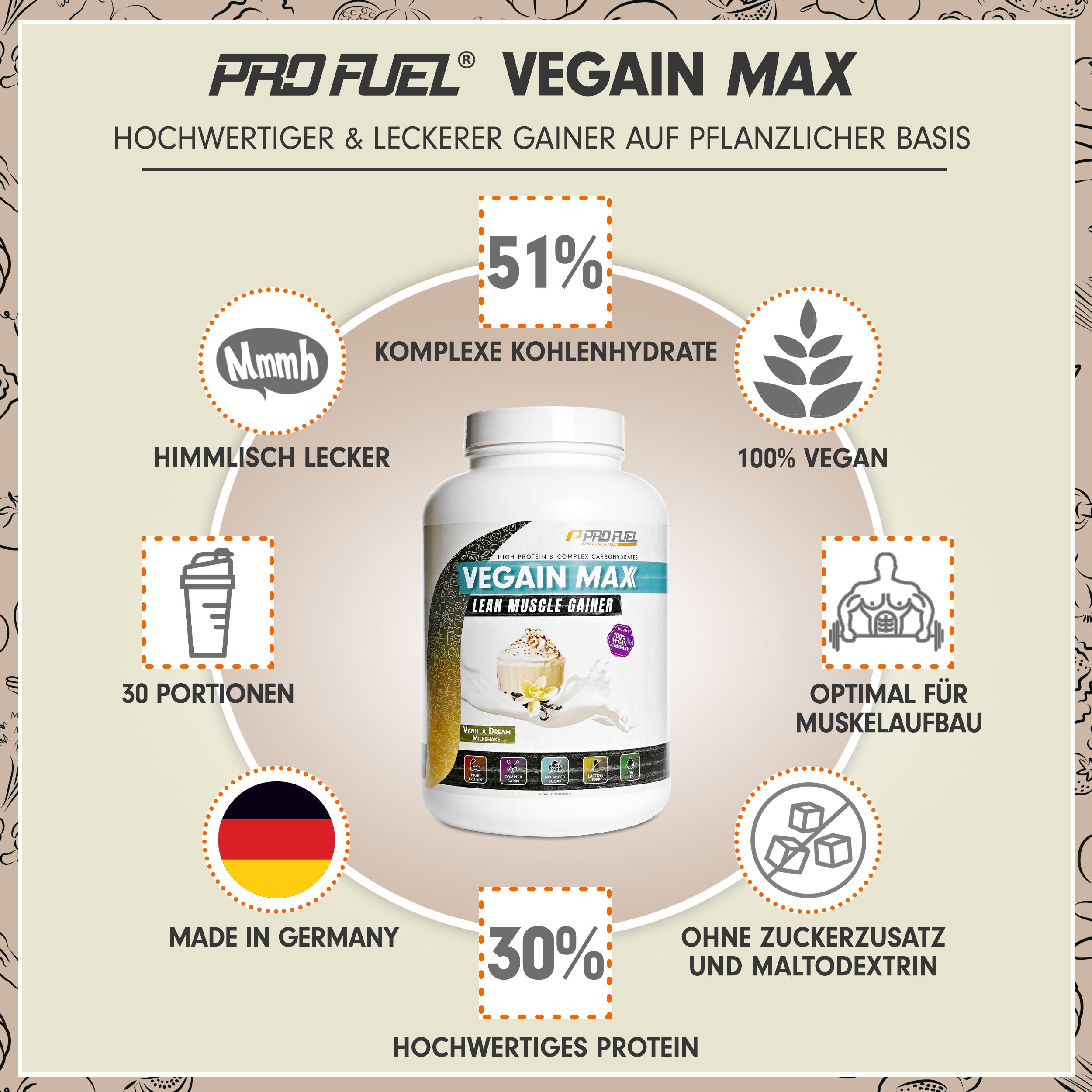 ProFuel - Vegain MAX Weight Gainer 3000 g Pulver