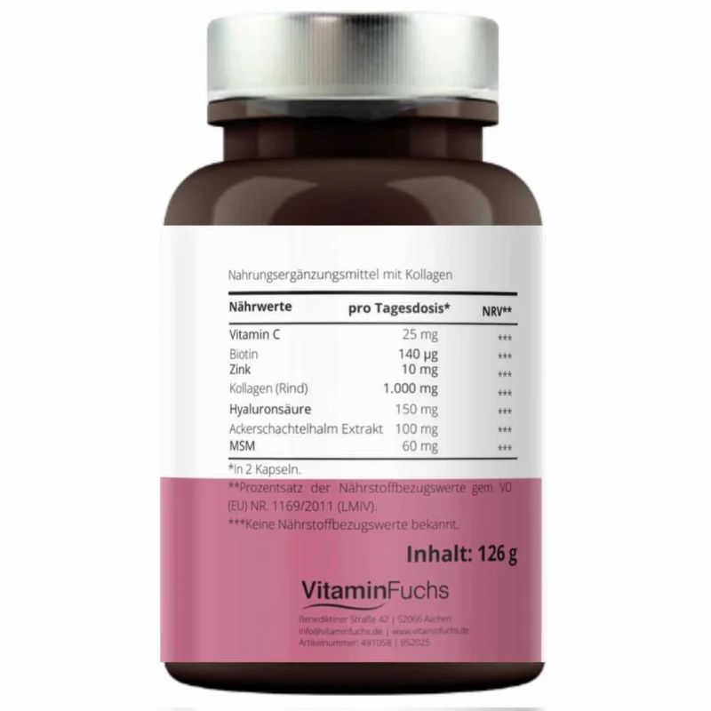 Kollagen Hyaluron Kapseln VitaminFuchs