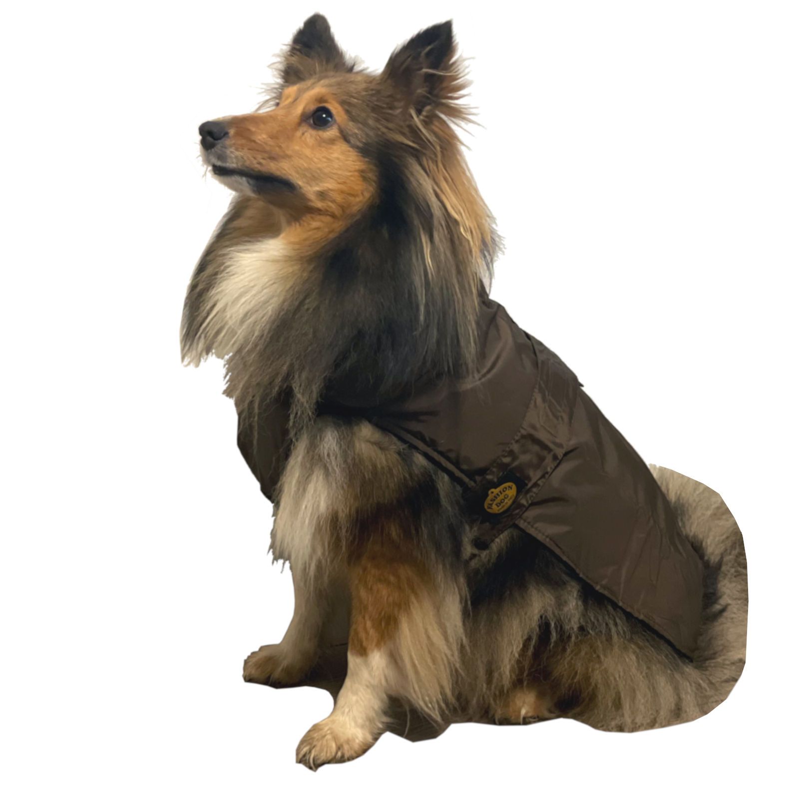 Fashion Dog Hunde-Regenmantel mit Fleecefutter - Braun - 47 cm