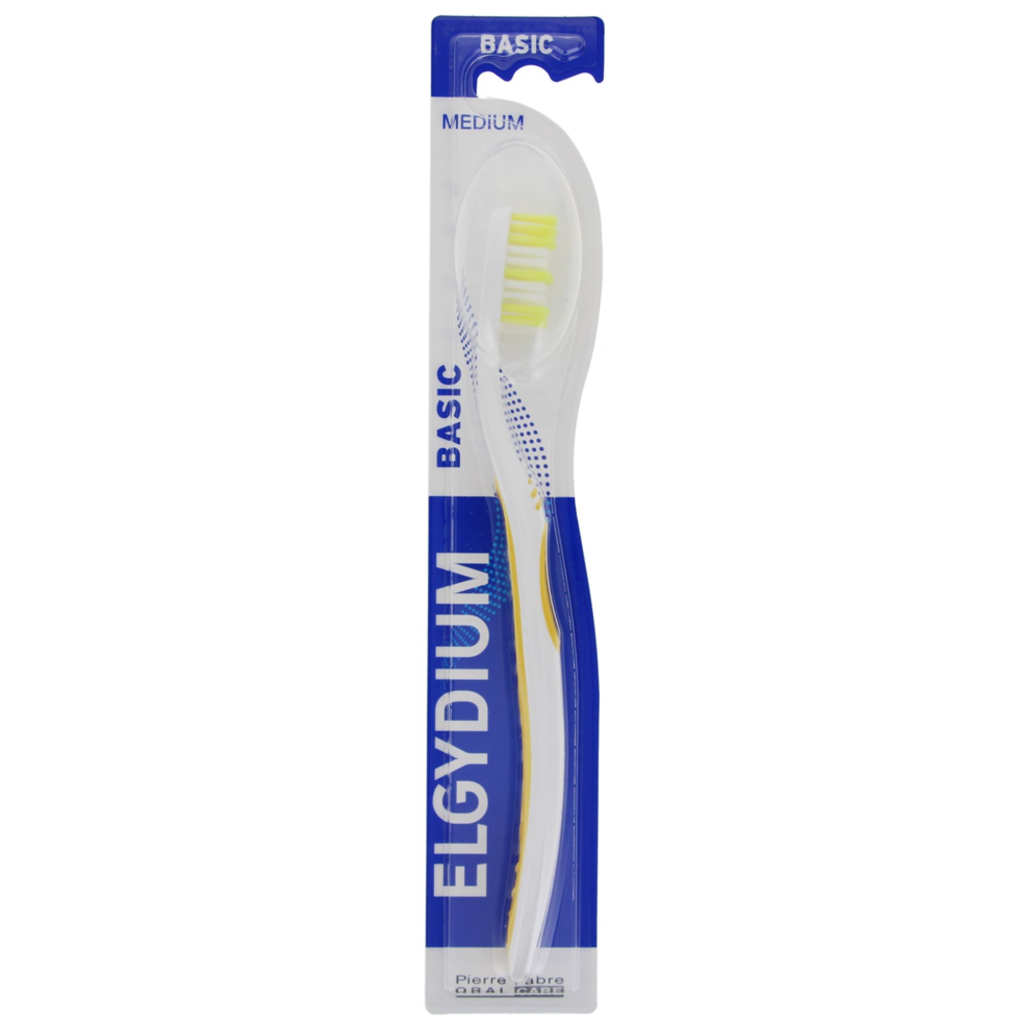 Elgydium Basic Zahnbürsten Medium (Farbe: Gelb) 24,5x4,5x2 cm