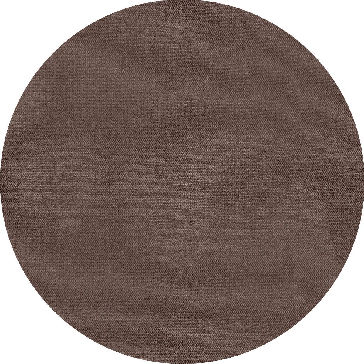 Rundes, braunes Tuch. Gewebte Textur. Keine weiteren Details sichtbar.