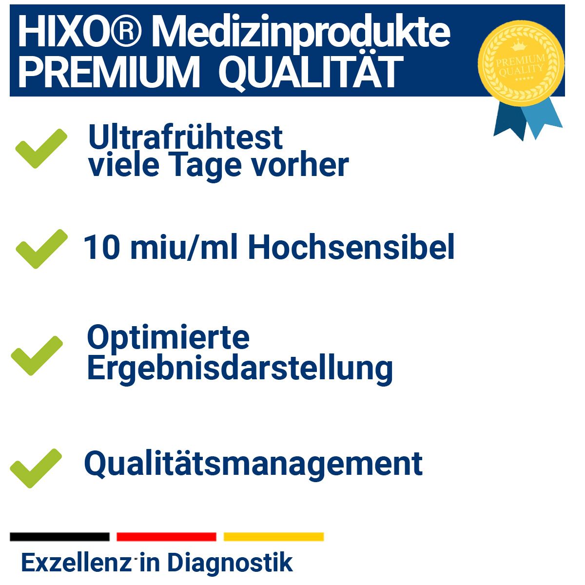 HIXO ultraempfindlicher Schwangerschaftstest 10 miu/ml