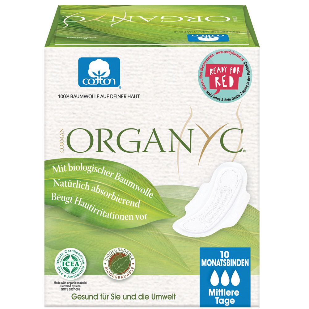 Organyc Damenbinden Tag Flügeln 10 Stück 1 St