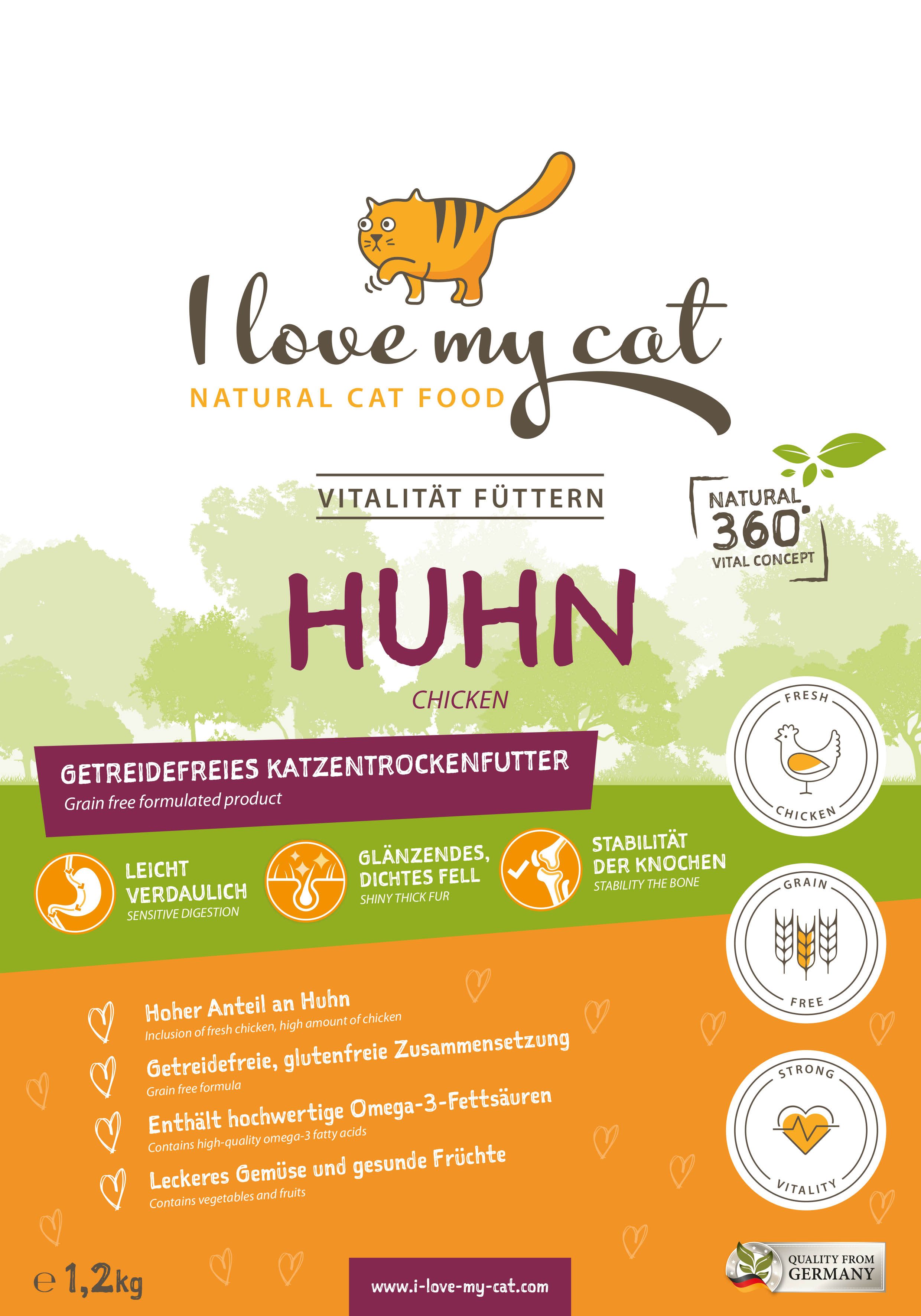 I love my cat Sparset für Savannah Katzen Trockenfutter und Nassfutter mit Huhn Nahrungsergänzung