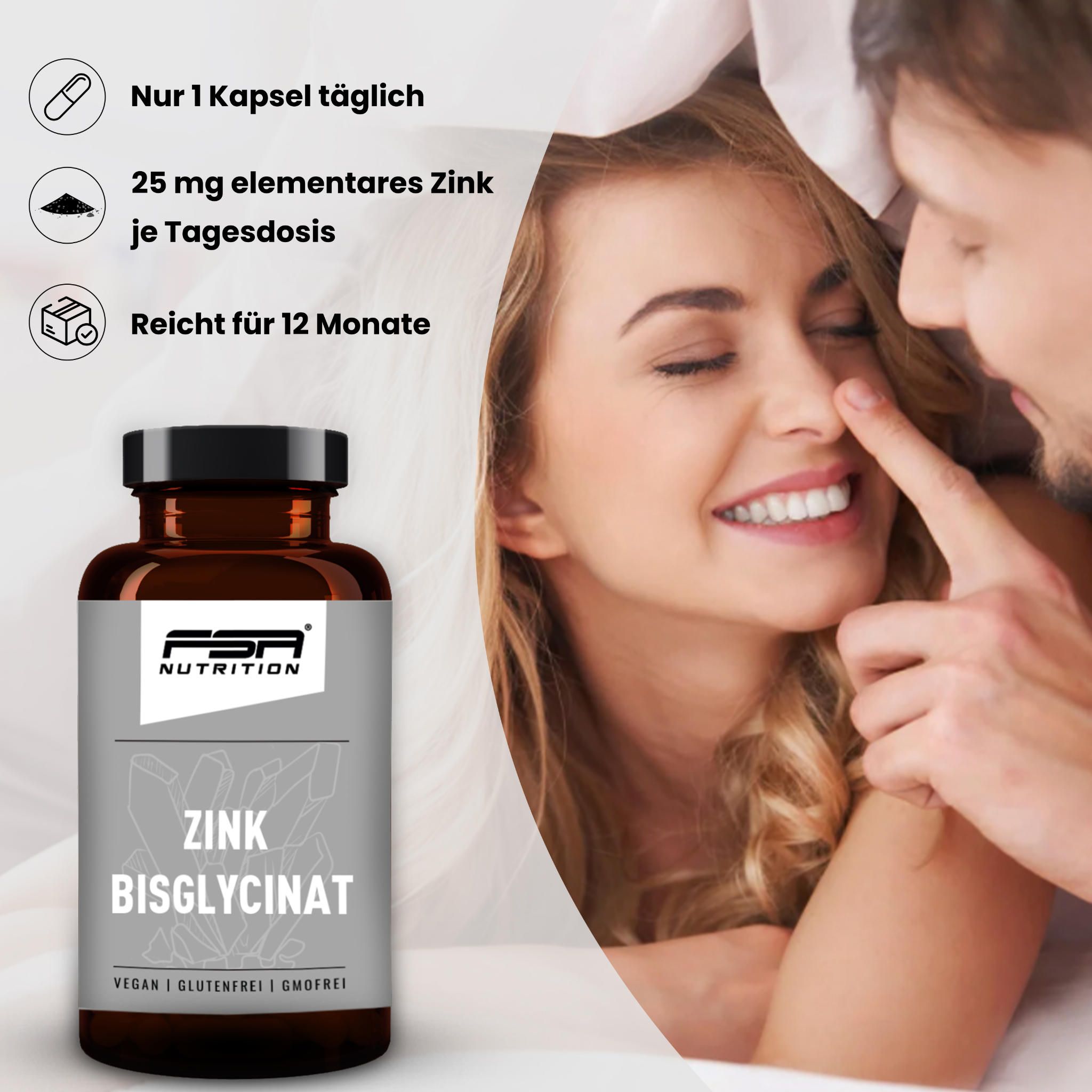 FSA NUTRITION Zink Bisglycinat 25 mg 365 Tabletten im Glas