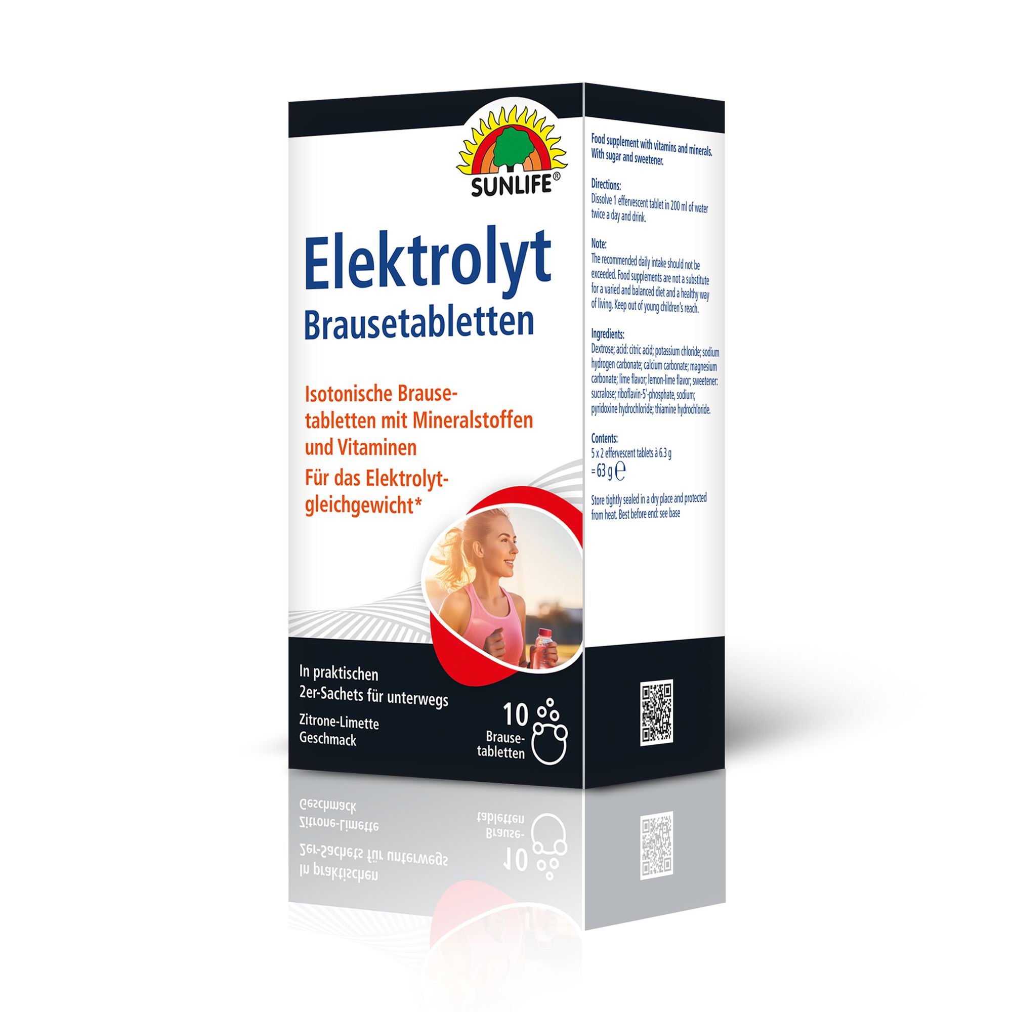 SUNLIFE® Elektrolyte Brausetabletten isotonisch Zitrone-Limette Dextrose Party Reisen Sport