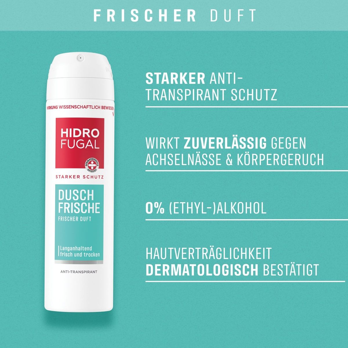 HIDROFUGAL Deo Spray DUSCH FRISCHE Starker Anti-Transpirant Schutz
