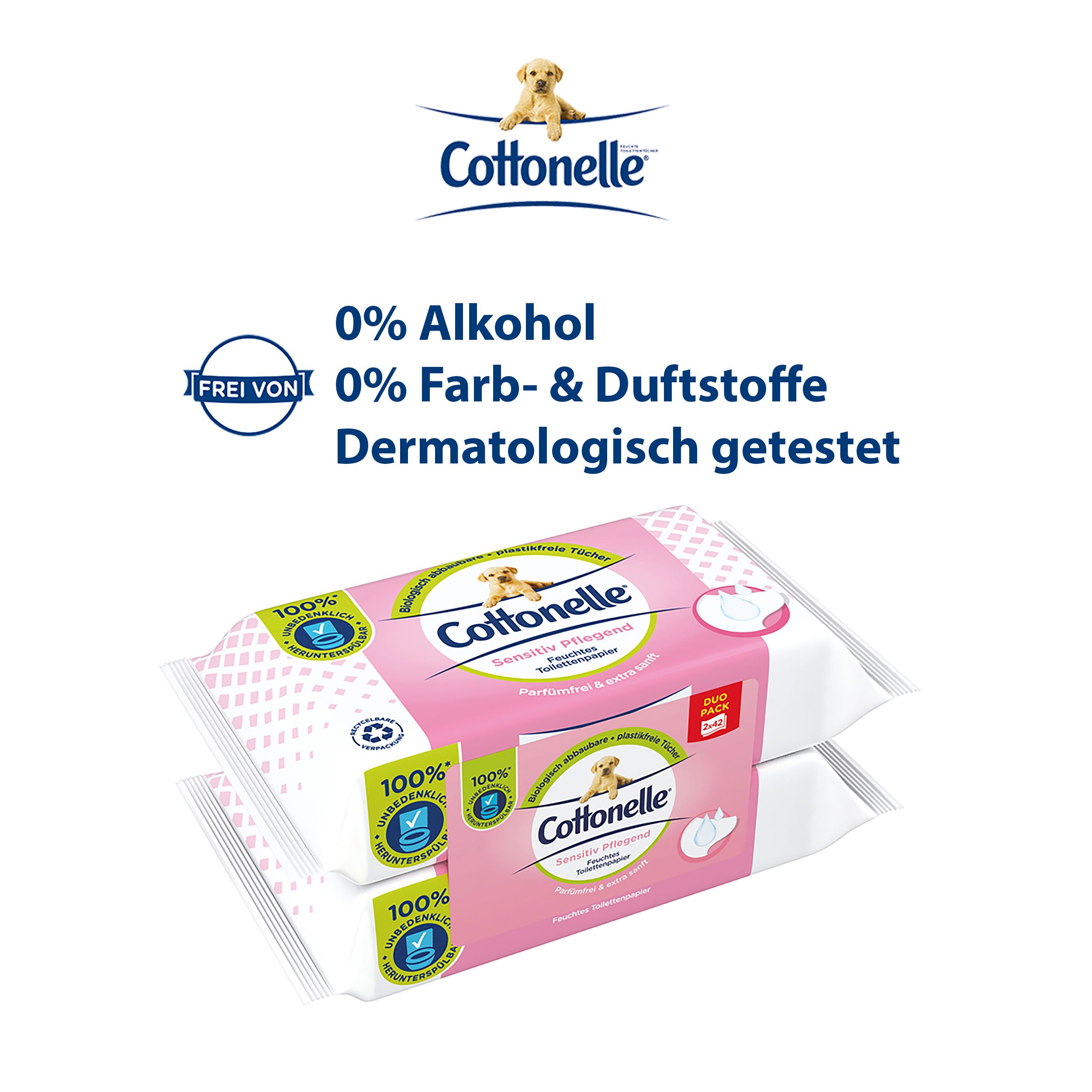 Cottonelle Feuchtes Toilettenpapier Sensitive Duo-Pack Feuchttücher