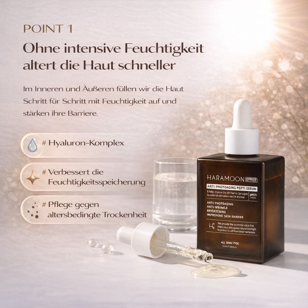 HARAMOON Anti-Photoaging Peptide Serum-Intensives Serum gegen licht- und hitzebedingte Hautalterung