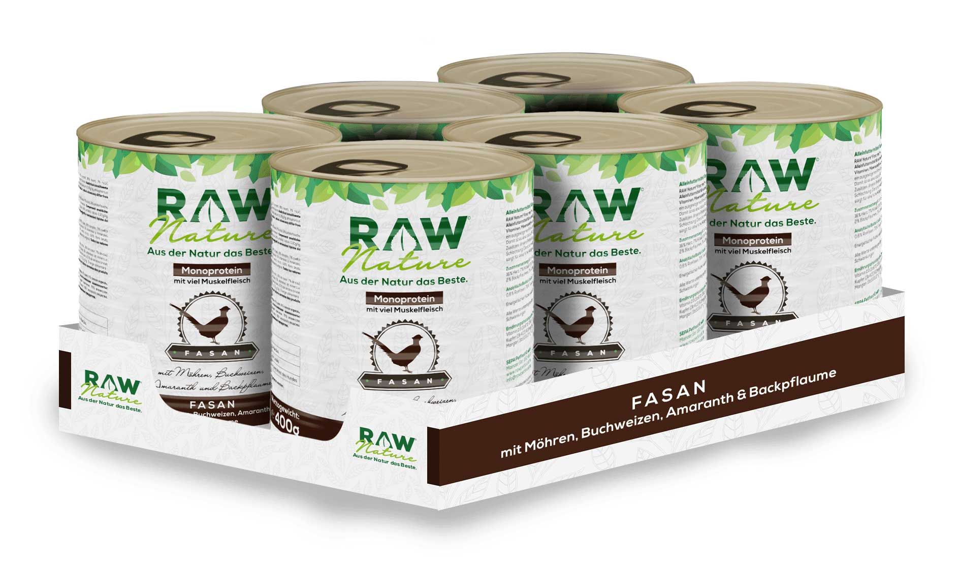 RAW Nature Nassfutter Fasan Pur mit Möhren & Amaranth, getreidefrei