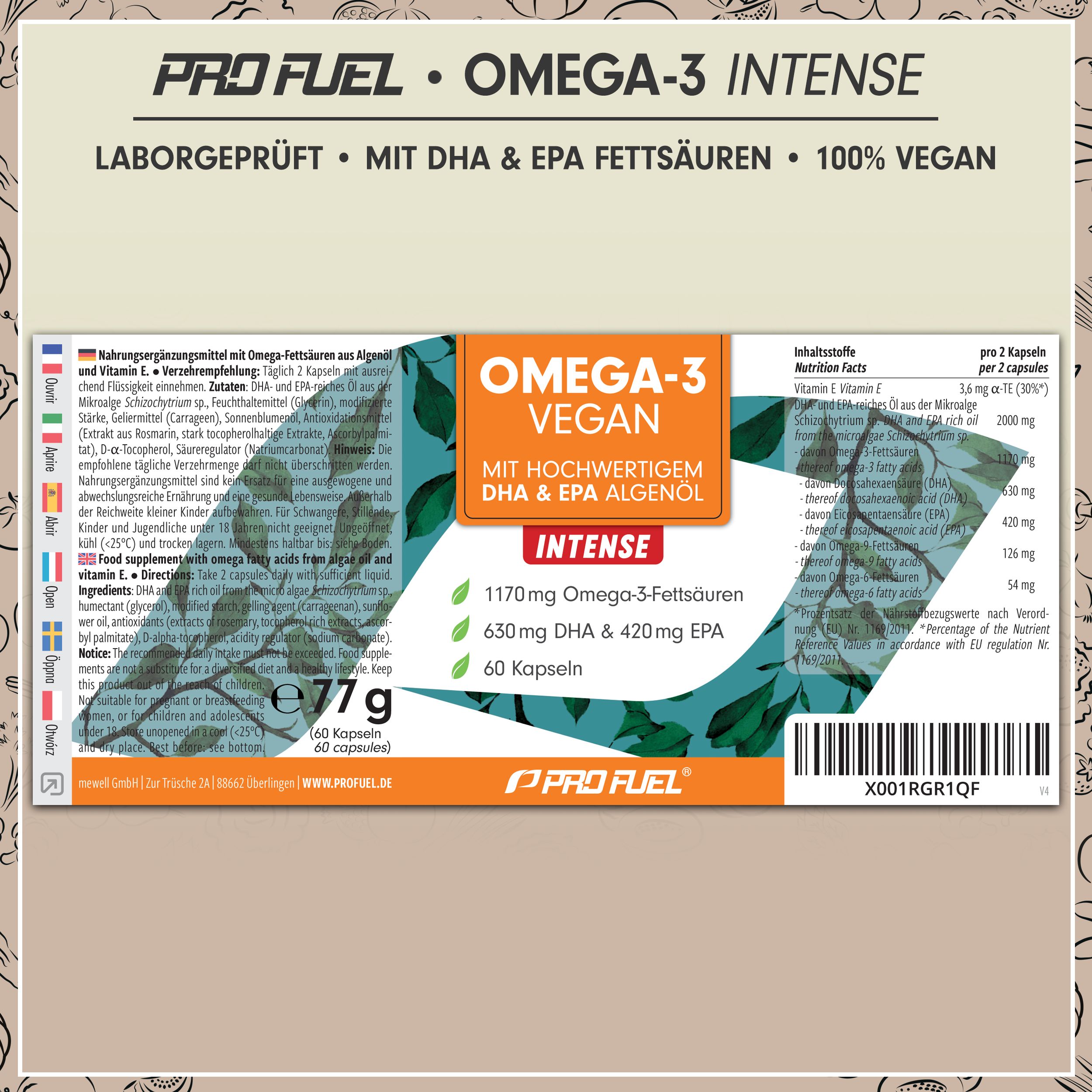 ProFuel - Omega-3 Vegan FORTE 60 Kapseln