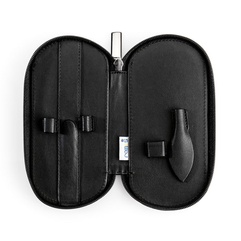 REMOS Etui "Tellus", echtes Leder, schwarz, leer