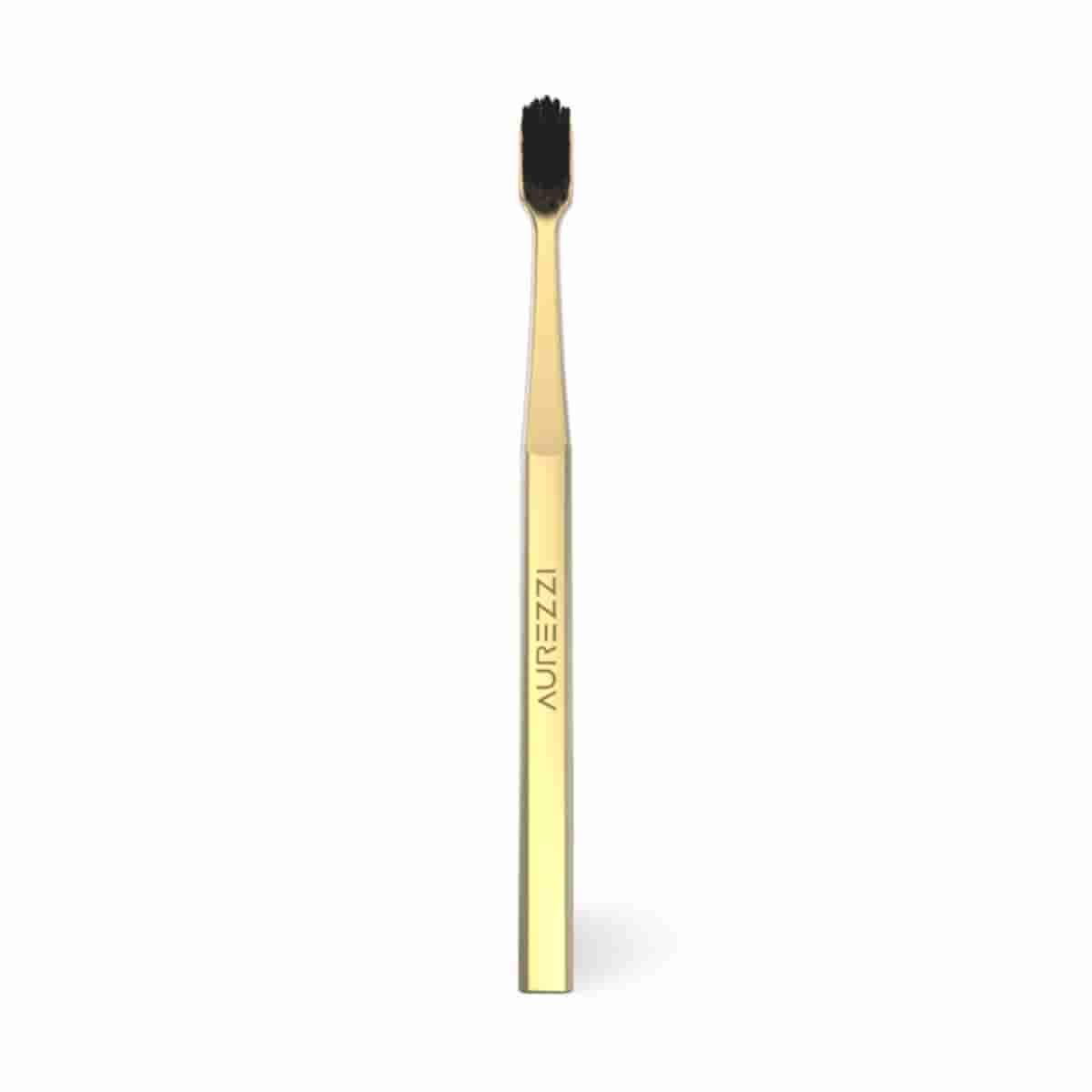 Aurezzi Gold Zahnbürste Black medium