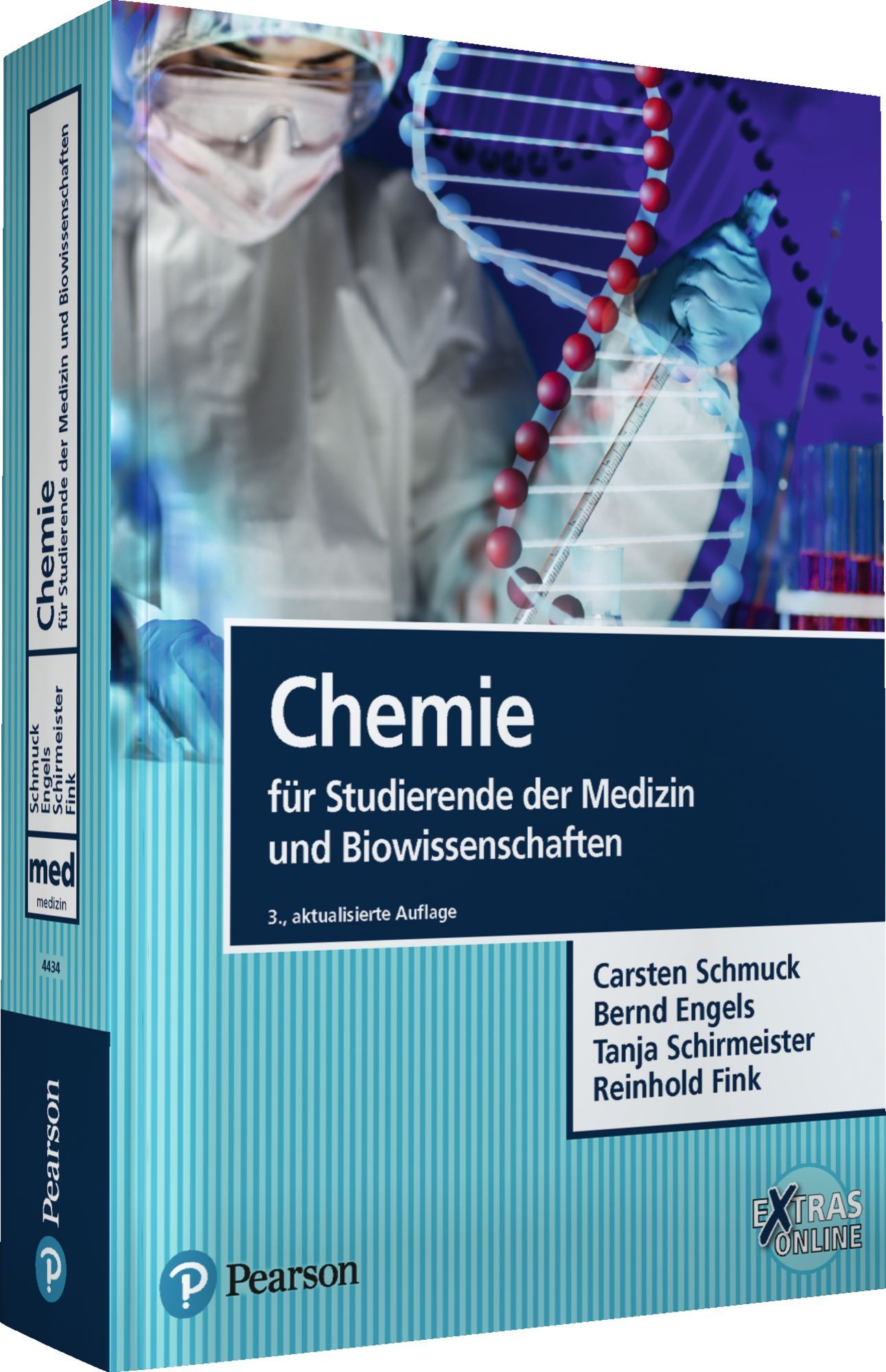 Buchcover: Chemie für Studierende der Medizin und Biowissenschaften. Autoren: Schmuck, Engels, Schirmeister, Fink. Verlag Pearson.