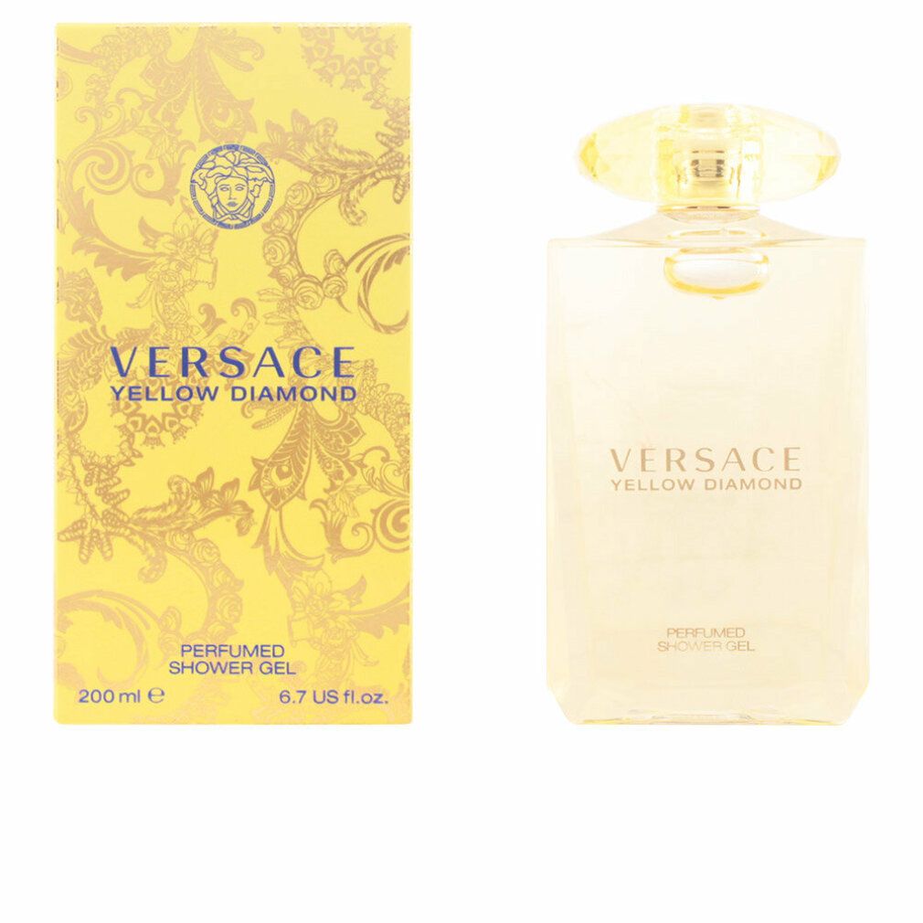 Versace Yellow Diamond Duschgel in gelber Verpackung und Flakon.