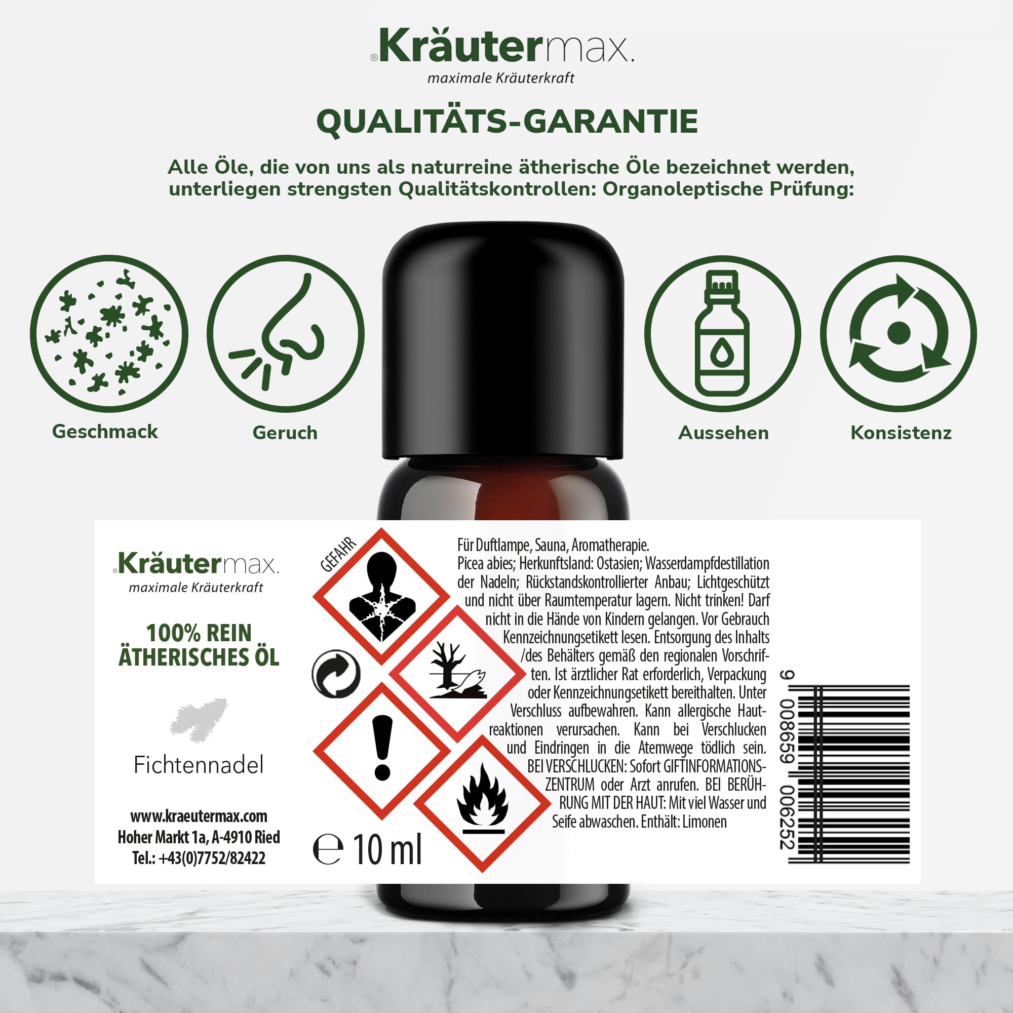 Kräutermax Fichtennadelöl 100 % rein ätherisches Öl