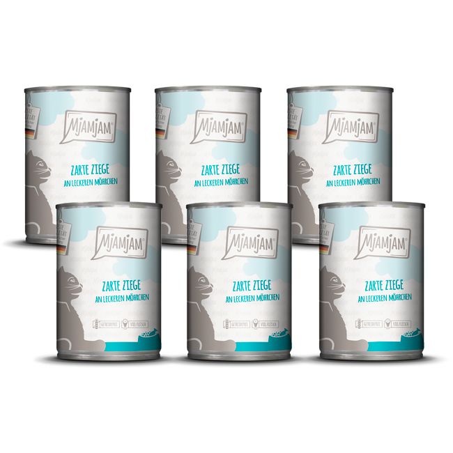 MjAMjAM - zarte Ziege an leckeren Möhrchen 6x400 g Futter