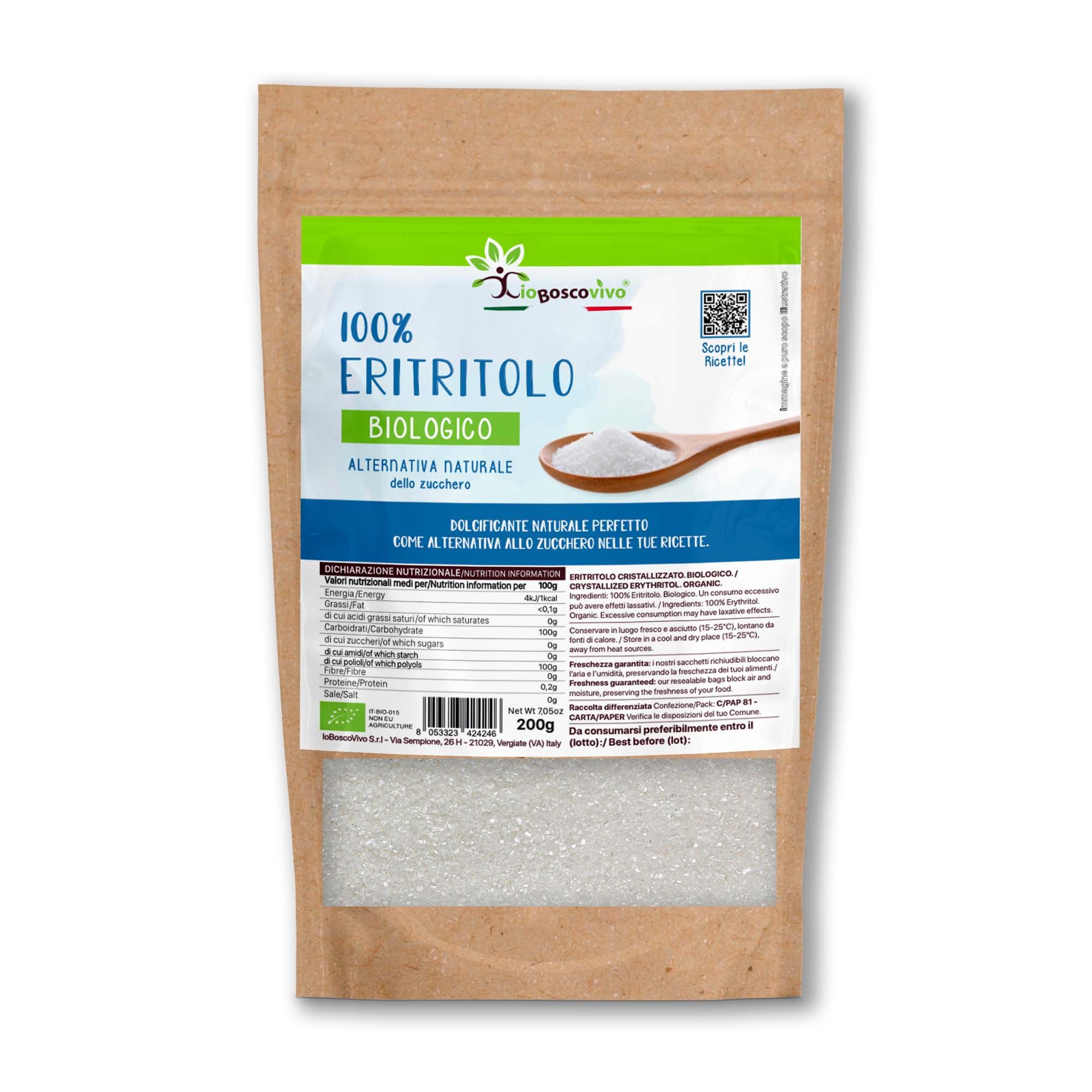 IoBoscoVivo Eritritolo in cristalli fini biologico