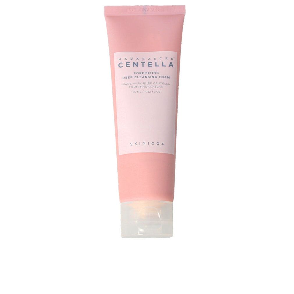 Rosa Tube mit weißem Etikett, SKIN1004 Centella Poremizing Deep Cleansing Foam.