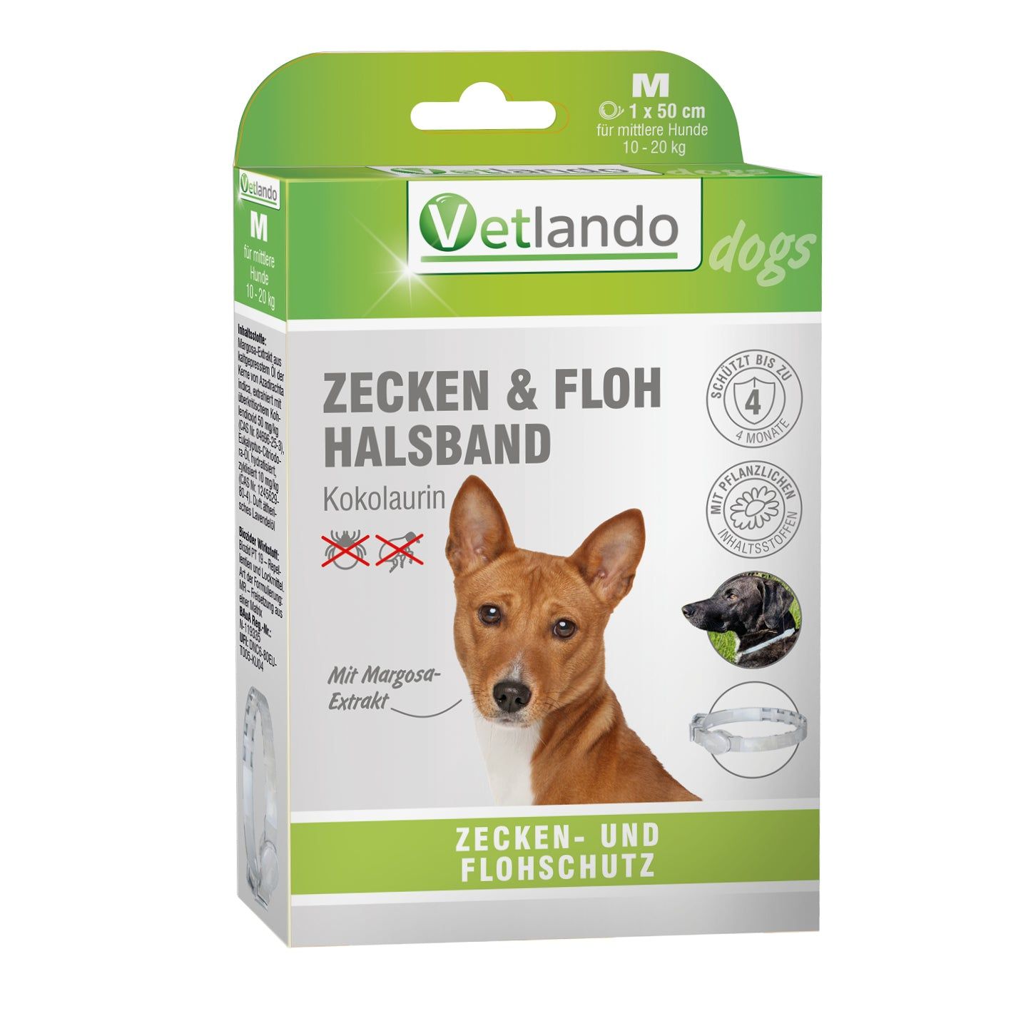 Vetlando Zecken- & Floh-Halsband Kokolaurin für Hunde 1 St Halsband