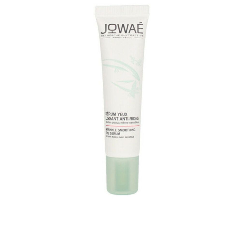 JOWAE Anti-Falten Augen-Serum Tube. Weiß, grün. Text: Serum Yeux Lissant Anti-Rides, Wrinkle Smoothing Eye Serum.