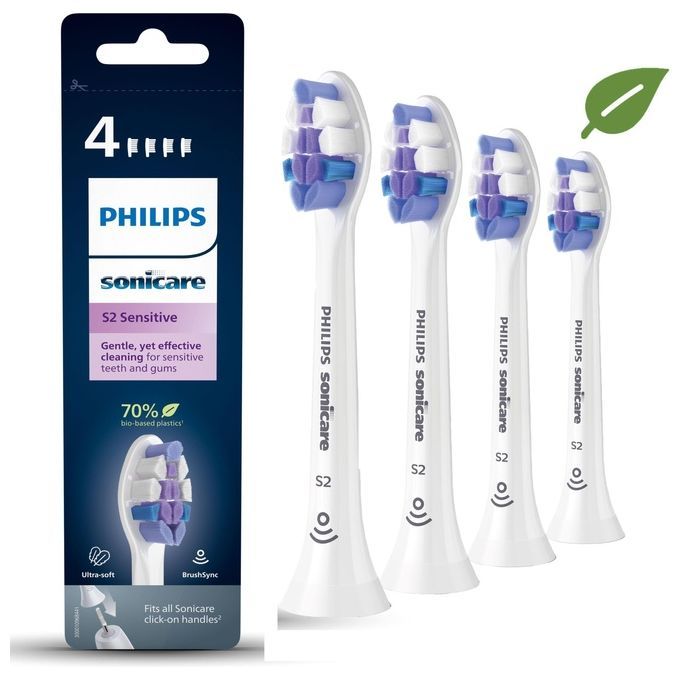 Philips S2 Sensitive HX6054/10 4x Testine per spazzolino sonico