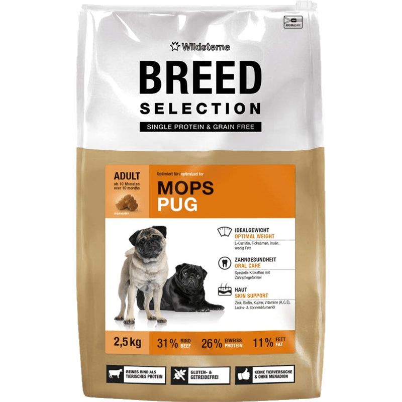 Wildsterne Breed Mops 2,5 kg Futter