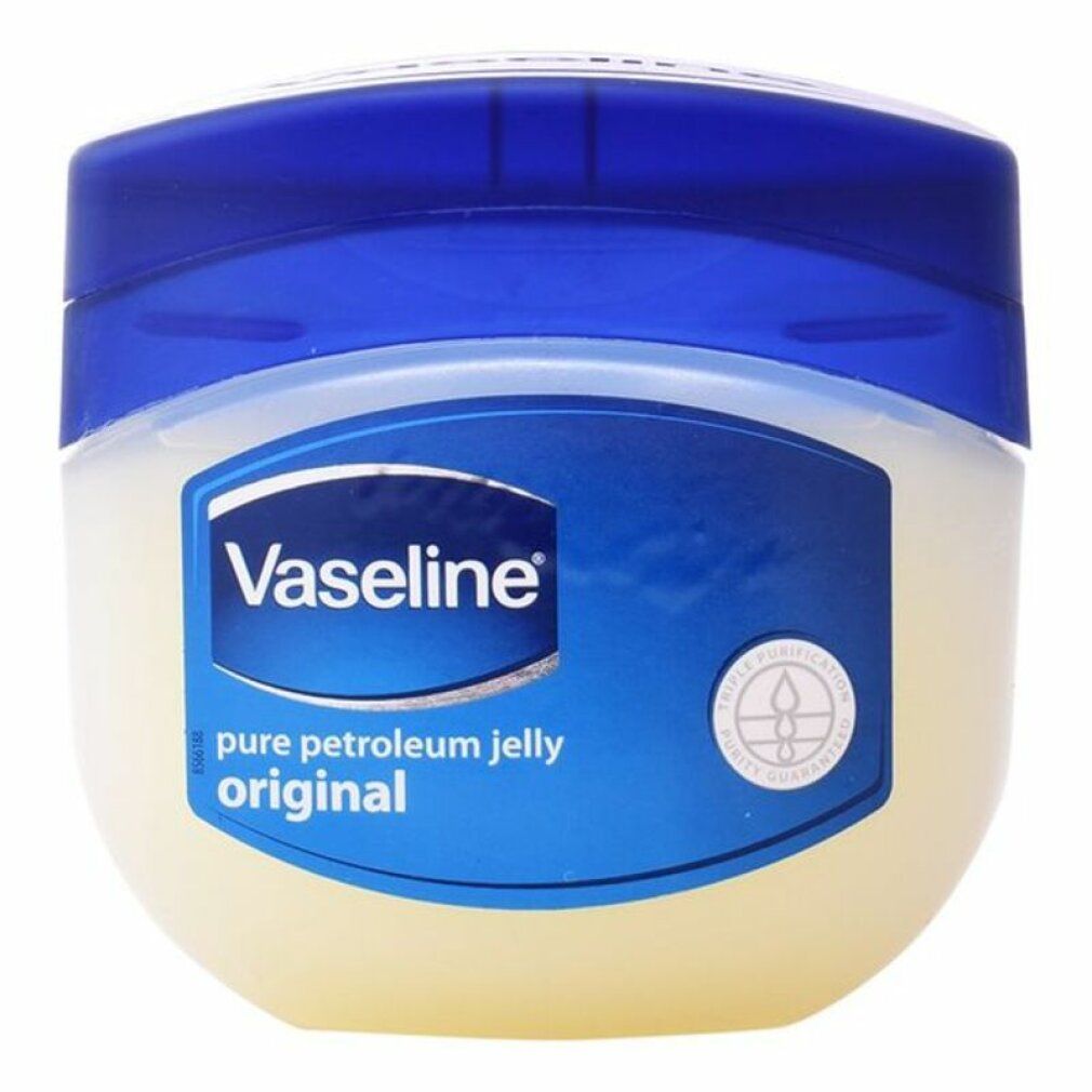 Vaseline® Pure Petroleum Jelly Tiegel. Blau-weiße Verpackung. Original. Reinheitszertifikat.