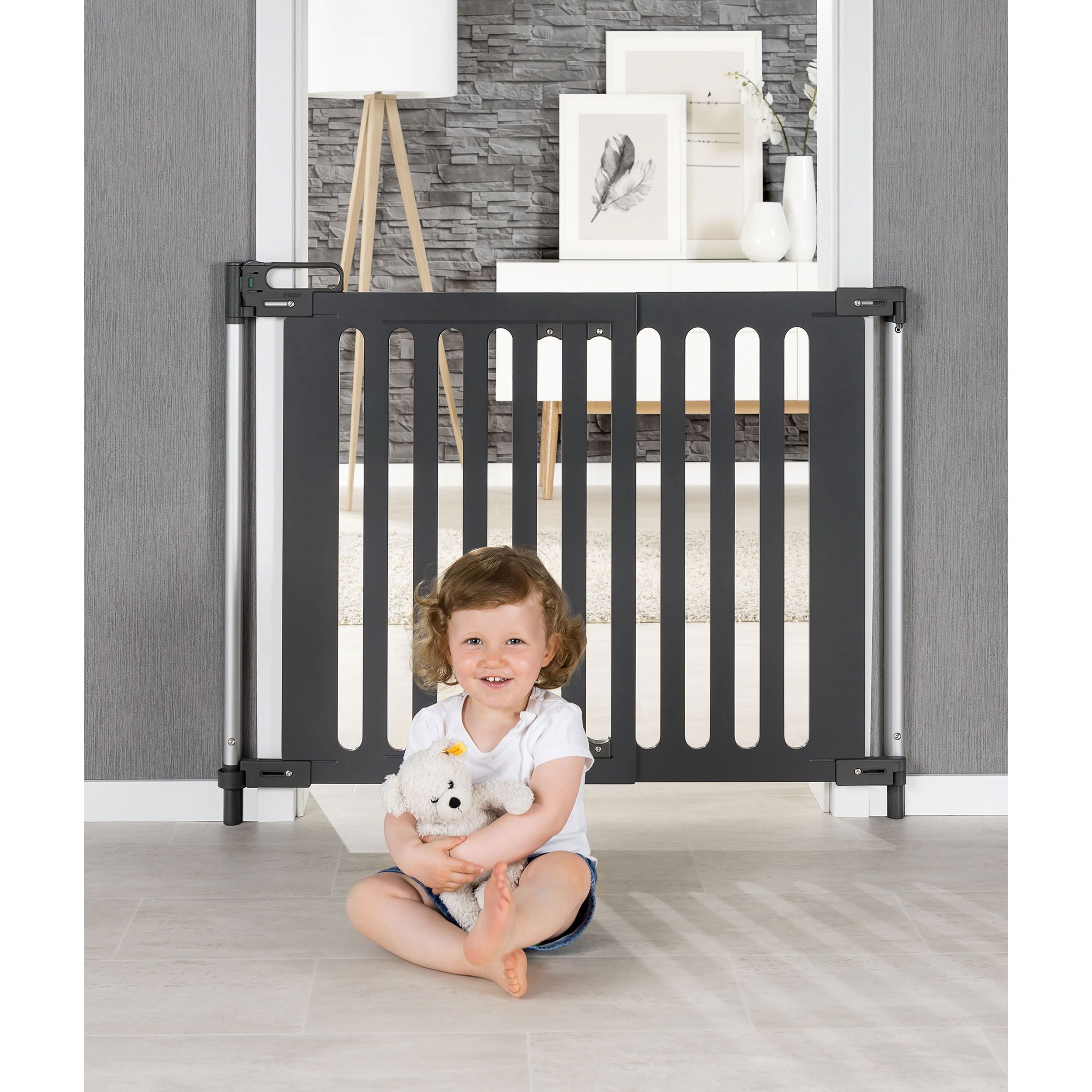 reer Trend DesignLine Tür-/Treppenwächter, Zum Schrauben, Holz, Breite 76 - 106 cm
