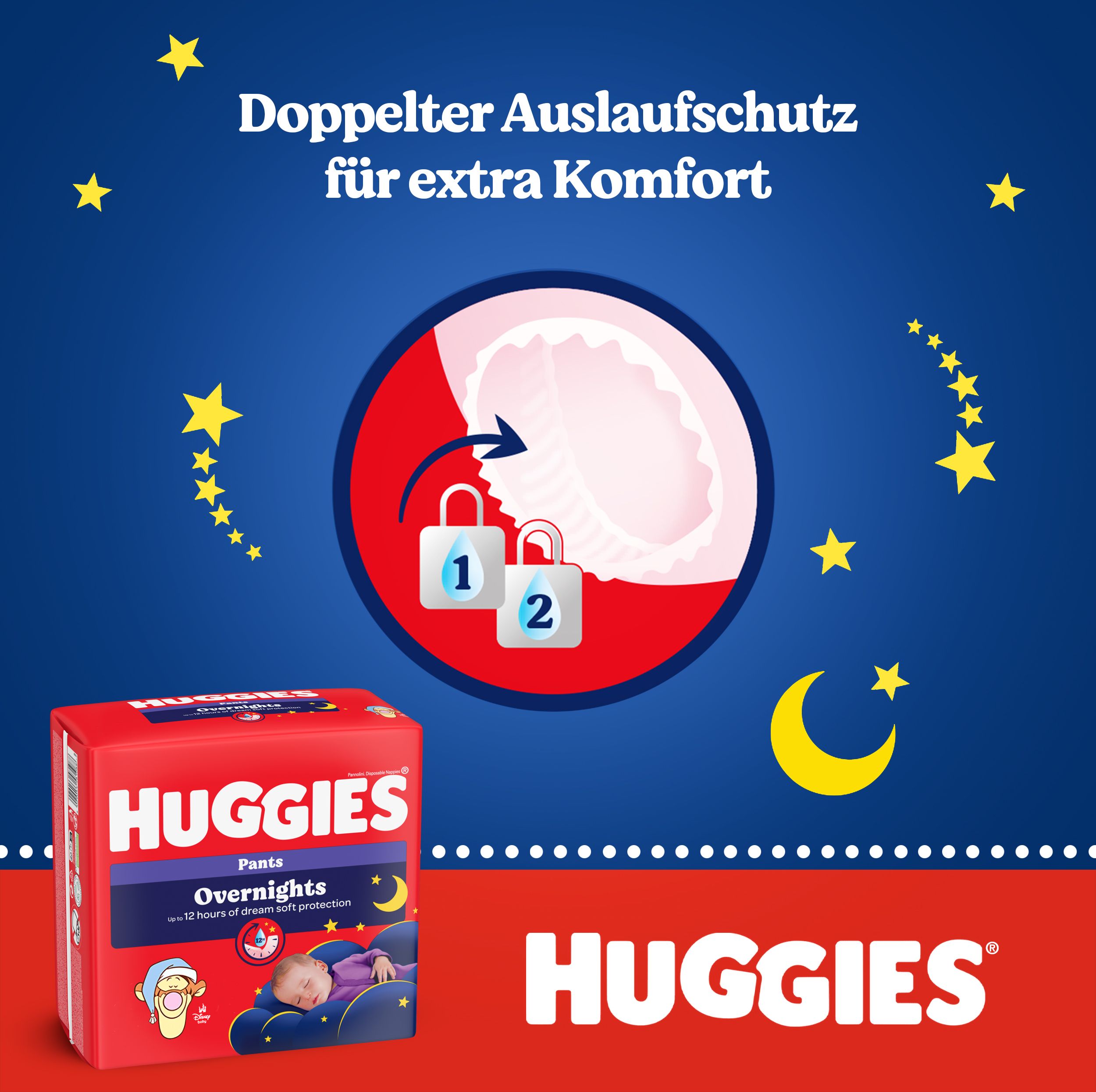 Huggies Overnight Pants Größe 6 (15-25 kg), Nachtwindeln