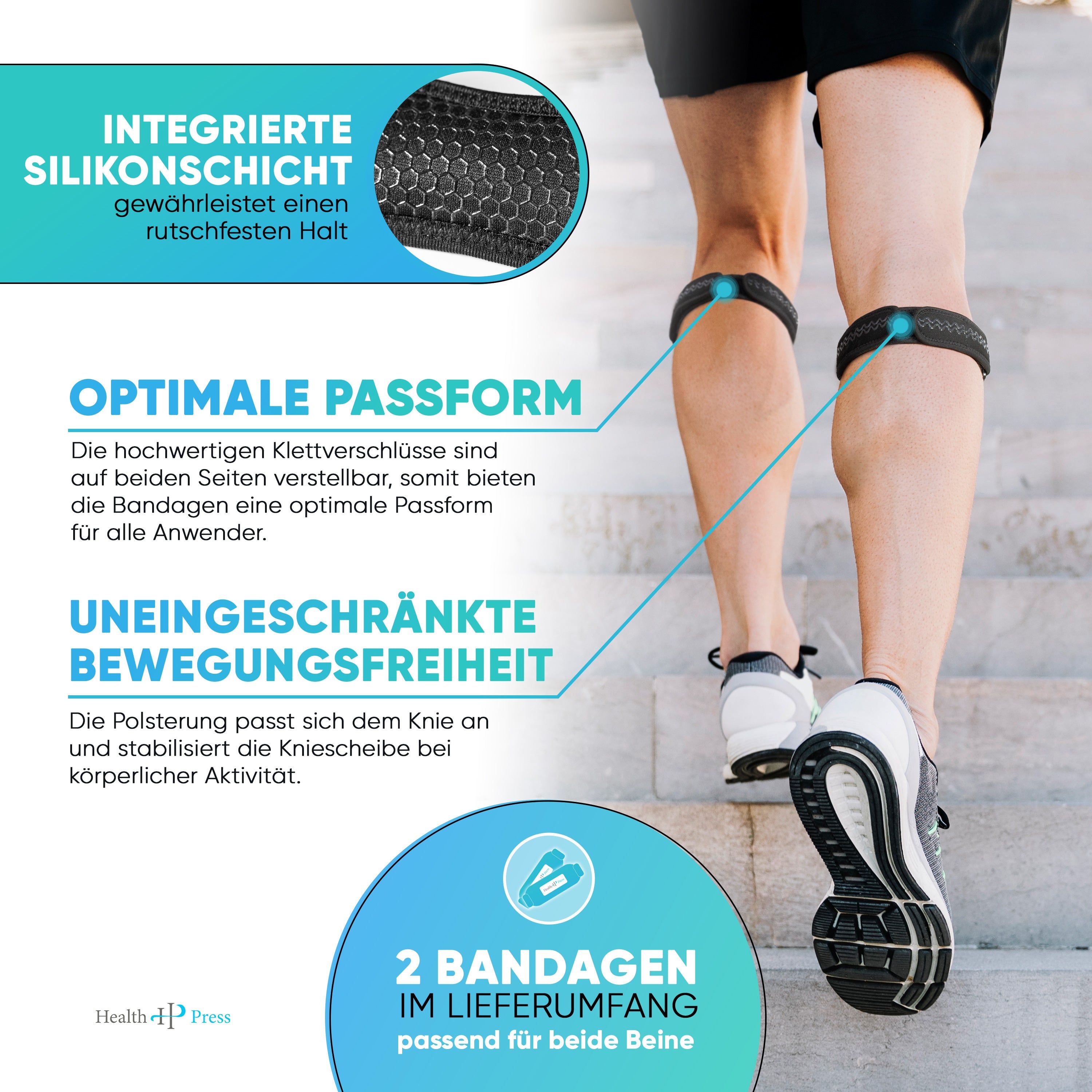 Health Press Patellasehnen-Kniebandage