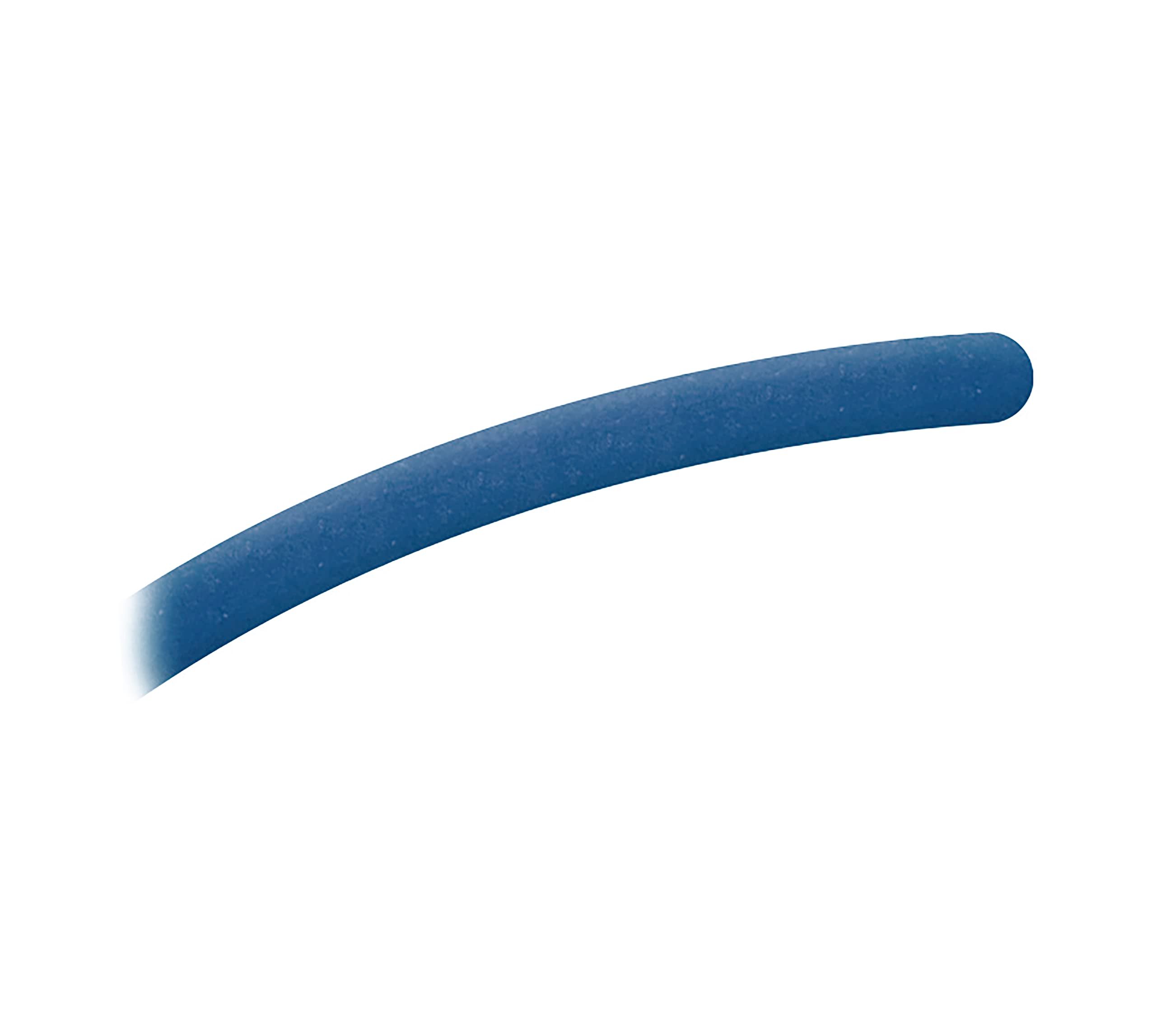 Blauer, gebogener Stift. Der Stift hat eine abgerundete Spitze.