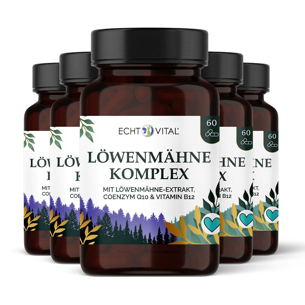 Echt Vital Löwenmähne Komplex mit Extrakt, Q10 und B12 6x60 St Kapseln