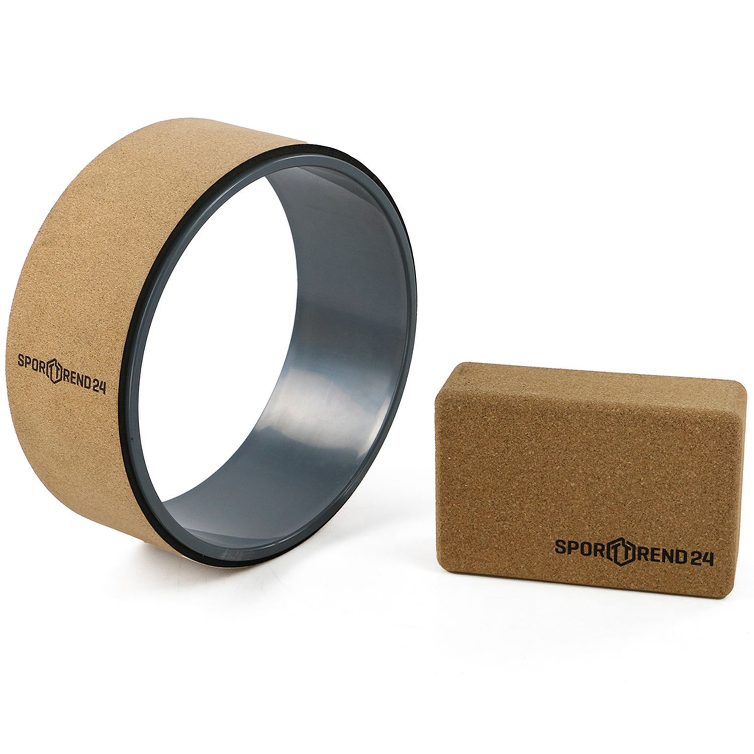 Sporttrend 24 Yoga Wheel Cork + Yoga Block Cork