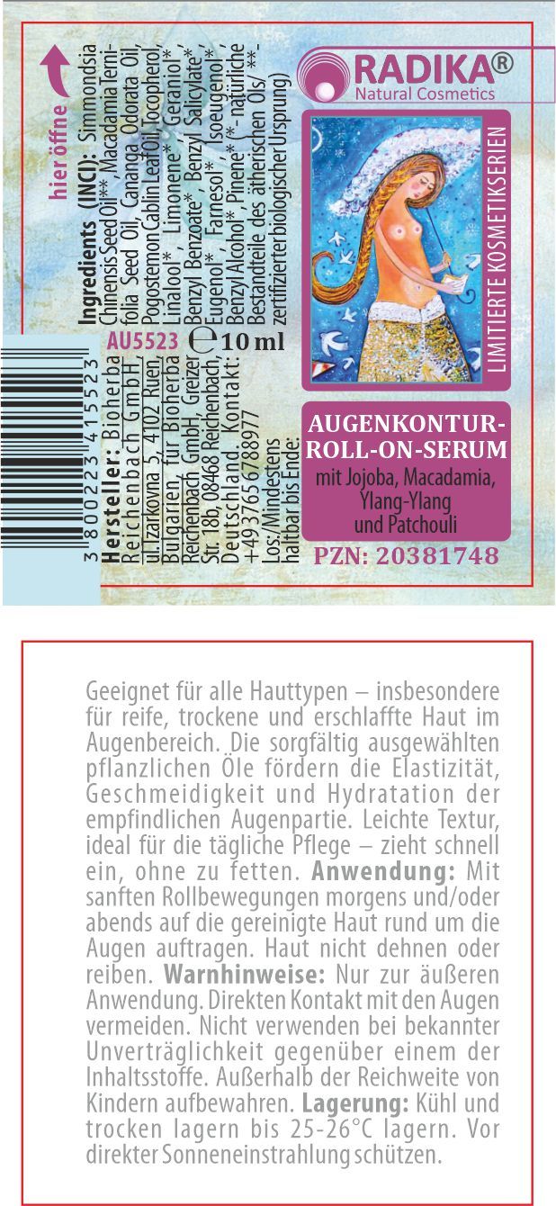 Bioherba Augenserum Roll-on mit Jojoba, Macadamia & Ylang-Ylang