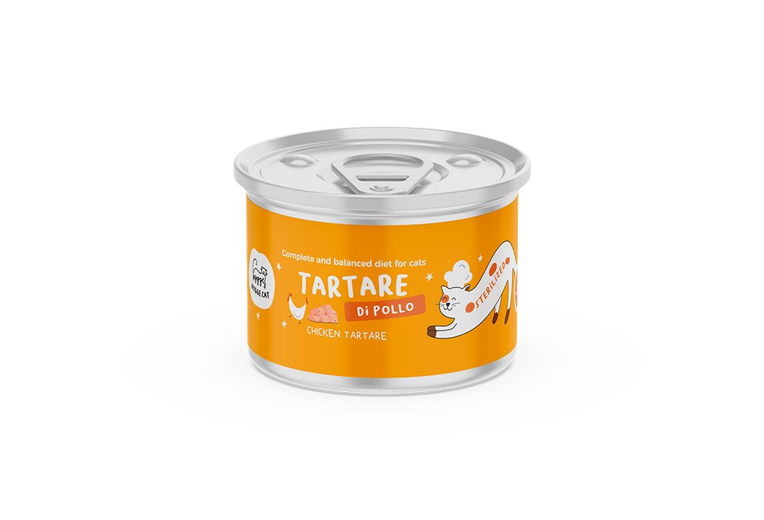 HYGGEDOG - Tartare di Pollo  Alimento completo per gatti sterilizzati - 6 scatolette