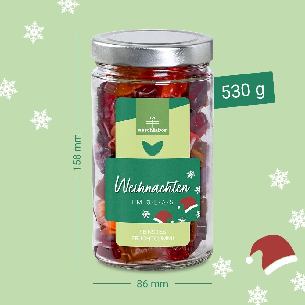 naschlabor Weihnachten im Glas Fruchtgummi im Geschenkglas