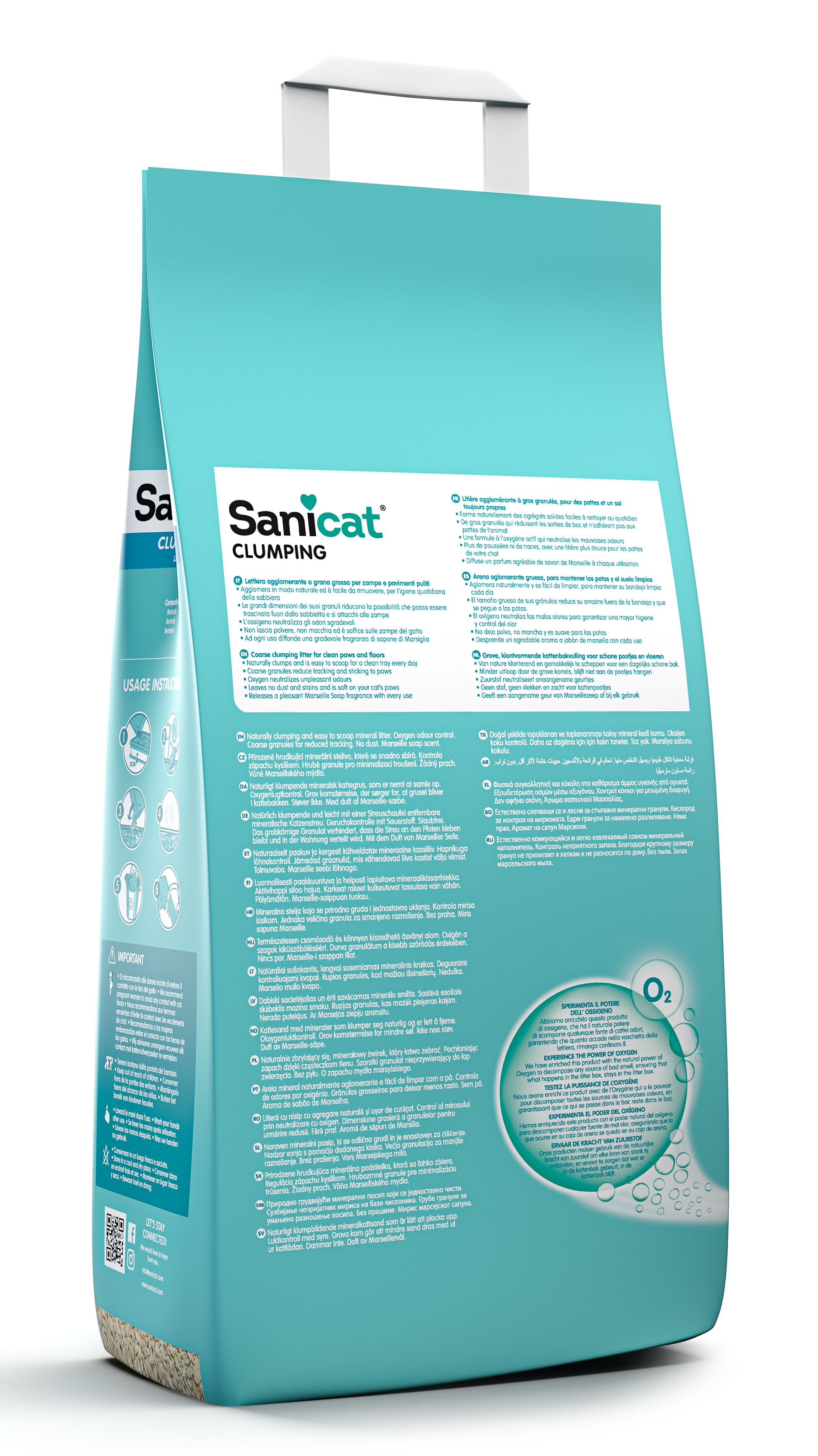 Katzenstreu Sanicat Clumping Qxygen Power 10 l