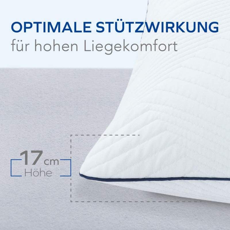 MLILY Kopfkissen, 40x80 cm, Bezug aus 100% recyceltem Seaqual-Garn