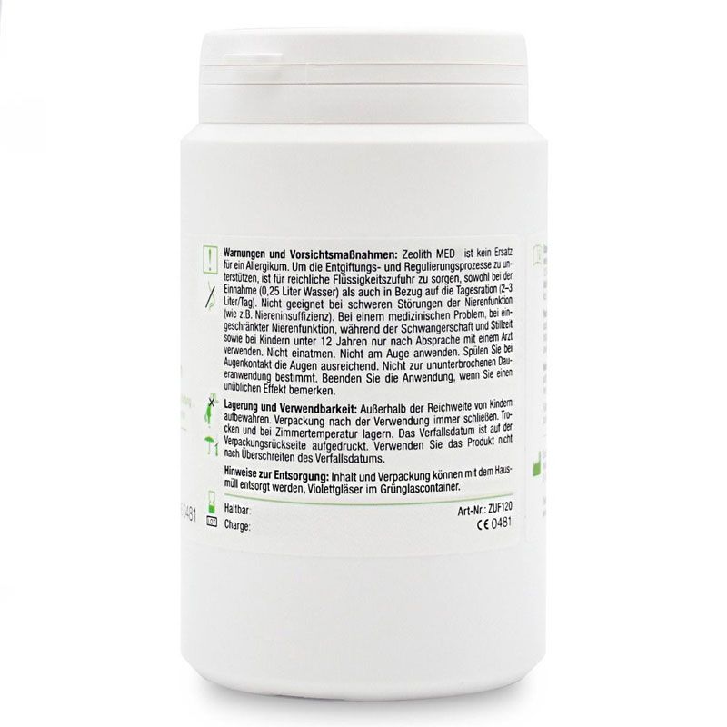 Rückseite der weißen Dose. Text in deutscher Sprache. Warnhinweise, Lagerungshinweise und Entsorgungshinweise. CE-Kennzeichnung.