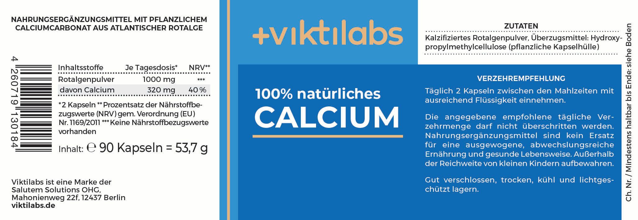 Viktilabs Calcium aus Rotalge: Natürlich und Hoch bioverfügbar