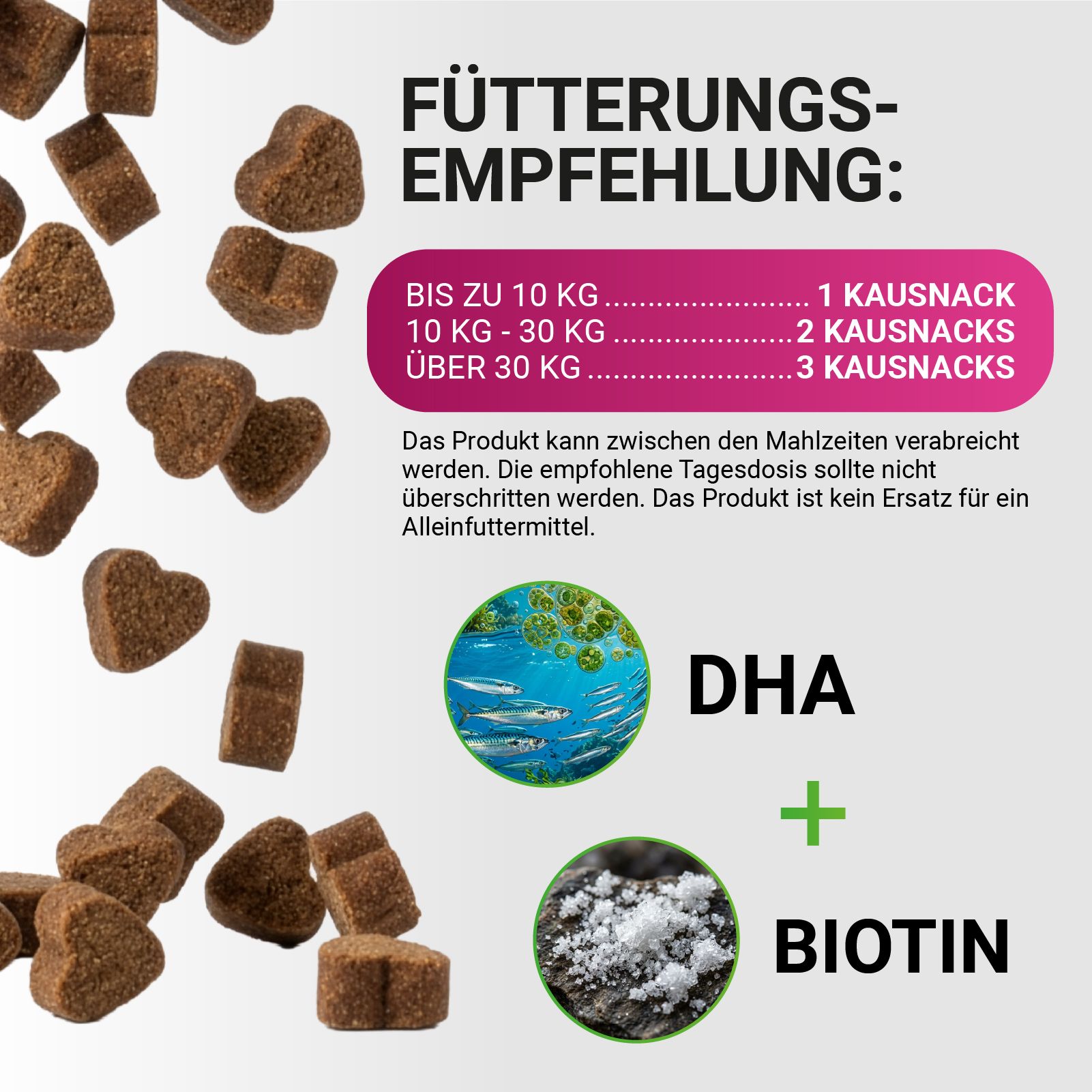 Haut & Fell Soft Snack für Hunde, getreidefrei, mit DHA & Biotin.