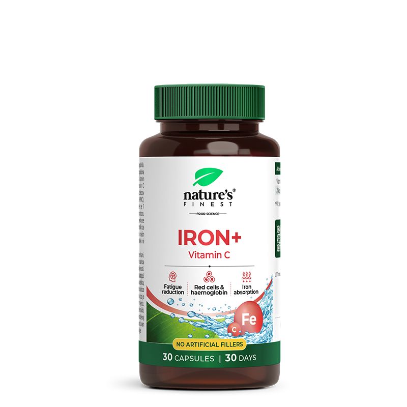 Nature's Finest Eisen + Vitamin C – 30 Kapseln – 14 mg Eisen (100% NRV) + 250 mg Vitamin C