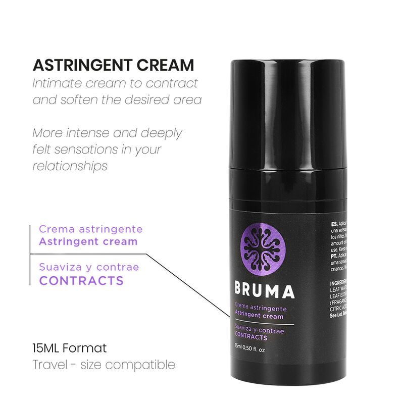 Schwarze Flasche mit Pumpspender für Astringent Cream, 15ml.
