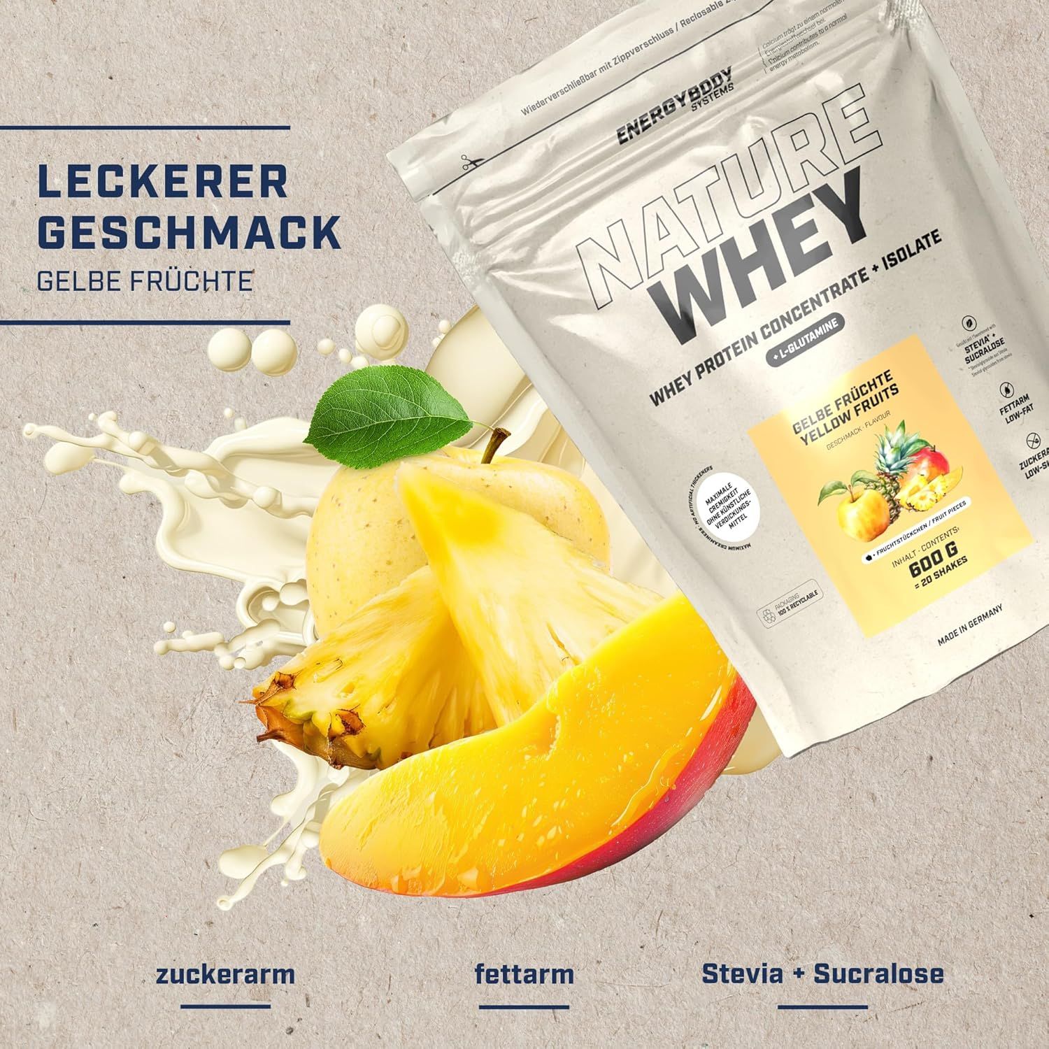 Energybody Systems Nature Whey Protein Gelbe Früchte