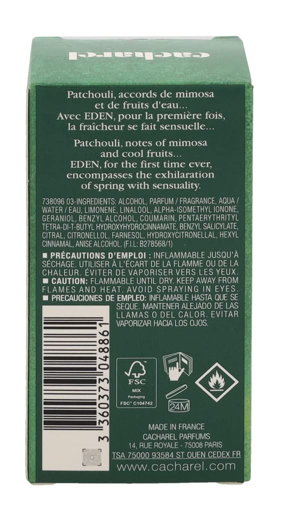 Rückseite der grünen Schachtel. Text: Inhaltsstoffe, Vorsichtsmaßnahmen, Herstelleradresse, Barcode.